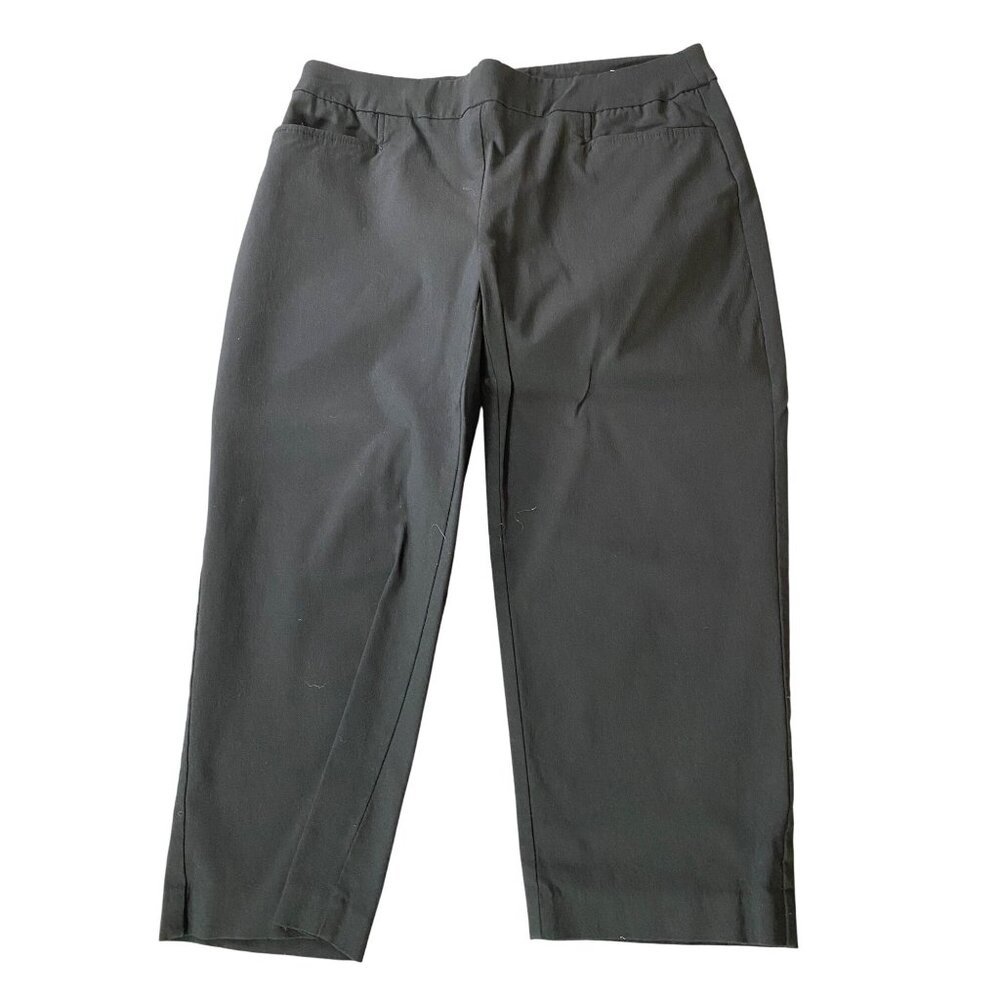 Chicos 0.5 Womens Capri Pants Black Stretch Rayon Blend Size 6